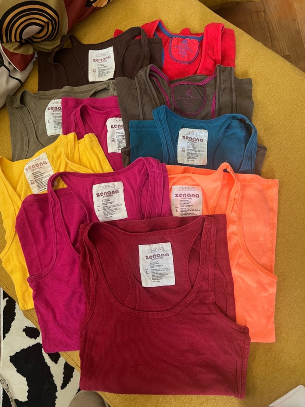 10 Racerback Women’s Ribbed Tank Tops. Multiple Colors.  Various sizes.